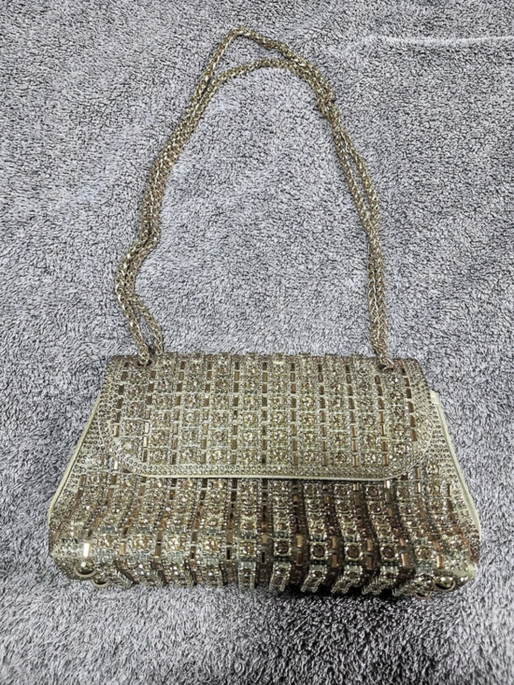 Embellished Gold Chain Clutch